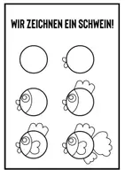 Vorschau - Arbeitsblätter - Schritt für Schritt - Wir zeichnen ein Schwein!! - Seite 3
