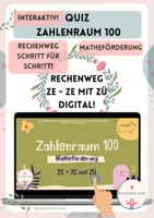 Vorschau - Fördermaterial/Inklusion - Interaktives Quiz⭐Subtraktion ZE - ZE mit ZÜ im Zahlenraum 100 - Tafelbild Pdf Einführung - Deckblatt