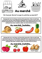 Vorschau - Arbeitsblätter - Au marché: Dialogkarte - auf dem Markt einkaufen - Deckblatt