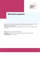 Vorschau - Arbeitsblätter - Wahrnehmungsarten Wahrnehmung - Deckblatt