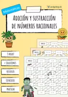 Vista previa - Hojas de trabajo - Adición y sustracción de números negativos - juego - Portada