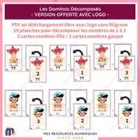 Aperçu - Apprentissages en autonomie - Les Dominos Décomposés'- OFFERT AVEC LOGO - Page de couverture