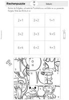 Vorschau - Arbeitsblätter - Winter Rechenpuzzle | Mathe Klasse 1-4 | Differenzierte Arbeitsblätter - Seite 1