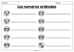Vorschau - Arbeitsblätter - Los números ordinales - Arbeitsblatt 1. - 10. (zusammen) - Seite 2