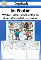 Vorschau - Arbeitsblätter - Wimmelbild | Winter | Schreiben - Deckblatt