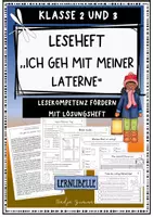Vorschau - Arbeitsblätter - Leseheft "Ich geh mit meiner Laterne" - Klasse 2 und Klasse 3 - Sankt Martin - Deckblatt