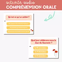 Aperçu - Apprentissages en autonomie - BOOM CARDS & fiches LE JOUR DU SOUVENIR - Page 2