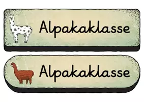 Vorschau - Bildkarten - Buttons - Alpaka für die Alpakaklasse - Seite 1