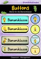 Vorschau - Bildkarten - Buttons - Biene für die Bienenklasse - Deckblatt