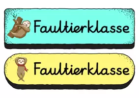 Vorschau - Bildkarten - Buttons - Faultier für die Faultierklasse - Seite 2