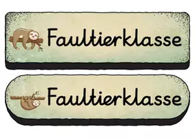 Vorschau - Bildkarten - Buttons - Faultier für die Faultierklasse - Seite 1