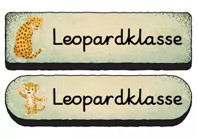 Vorschau - Bildkarten - Buttons - Leopard für die Leopardenklasse - Seite 1