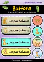 Vorschau - Bildkarten - Buttons - Leopard für die Leopardenklasse - Deckblatt