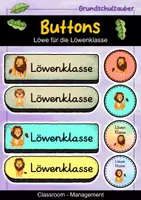 Vorschau - Bildkarten - Buttons - Löwe für die Löwenklasse - Deckblatt