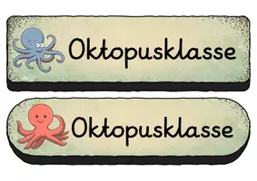 Vorschau - Bildkarten - Buttons - Oktopus für die Oktopusklasse - Seite 1
