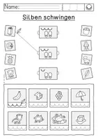 Vorschau - Arbeitsblätter - Silben und Vokale (schwingen, lesen, schreiben) Druckschrift - Seite 1