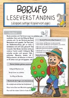 Vorschau - Anderer Materialtyp - Berufe Leseverständnis (doppelseitige Kopiervorlage) - Deckblatt