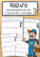 Vorschau - Anderer Materialtyp - Berufe - Sachaufgaben für die 4. Klasse inkl. Lösungen - Deckblatt