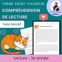 Aperçu - Feuilles d'exercices - Compréhension de Lecture Saint Valentin Récit - Page de couverture