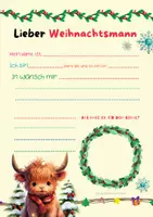 Vorschau - Mal- und Bastelvorlagen - Wunschzettel für Weihnachtsmann oder Christkind - Edition Highlandkühe - Seite 3