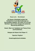 Vorschau - Arbeitsblätter - Worksheet zum Thema "Crime" - Judges - Deckblatt