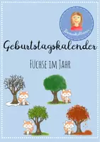 Vorschau - Präsentationen/Tafelbilder - Geburtstagskalender Füchse im Jahr - Deckblatt