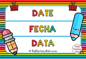Vista previa - Decoración del aula - @hello.teacher.ana DATE - FECHA -DATA - Portada