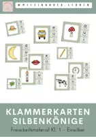 Vorschau - Fördermaterial/Inklusion - Klammerkarten Silbenkönige - Einsilbige Wörter - Deckblatt