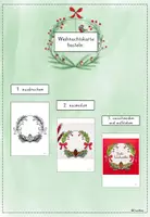 Vorschau - Mal- und Bastelvorlagen - Weihnachtskränze zum Ausmalen oder für Weihnachtskarten - Seite 1