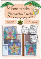 Vorschau - Mal- und Bastelvorlagen - Fensterdeko im Kunstunterricht (Winter & Weihnachten) - Deckblatt