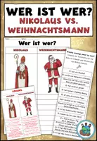 Vorschau - Arbeitsblätter - "Wer ist wer? Nikolaus vs. Weihnachtsmann" DaZ / Deutsch / KBW / Religion / Ethik - Deckblatt