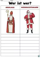 Vorschau - Arbeitsblätter - "Wer ist wer? Nikolaus vs. Weihnachtsmann" DaZ / Deutsch / KBW / Religion / Ethik - Seite 1