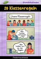 Vorschau - Poster - 20 Klassenregeln - Fledermaus für die Fledermausklasse (Grundschule) - Deckblatt