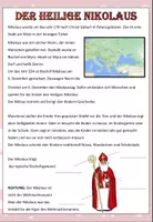 Vorschau - Text - Sachtext "Der Heilige Nikolaus" DaZ / Deutsch / KBW / Religion - Deckblatt