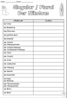 Vorschau - Arbeitsblätter - Singular Plural "Der Nikolaus" Laufdiktat - DaZ / DaF / Deutsch - Seite 2