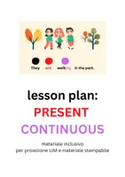 anteprima - Esercizi - PRESENT CONTINUOUS - lesson plan - Pagina di copertina