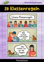 Vorschau - Poster - 20 Klassenregeln - Pferd für die Pferdeklasse (Grundschule) - Deckblatt