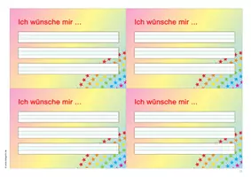 Vorschau - Arbeitsblätter - Wünschezettel für die Wünschebox - Seite 1