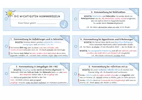 Vorschau - Arbeitsblätter - Kommaregeln Übersicht: "Kommaregelfächer" - Seite 2