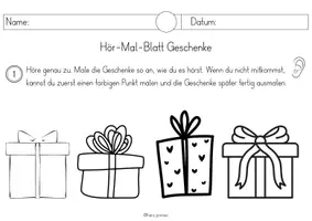 Vorschau - Arbeitsblätter - Hör Mal Blatt Geschenke - Zuhörkompetenz - Seite 3