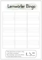 Vorschau - Arbeitsblätter - Vorlage für Lernwörter-Bingo (mit/ohne Lineatur) - Deckblatt