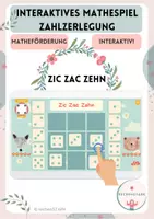 Vorschau - Spiele - Zic Zac Zehn - Interactive - Zahlzerlegung Zahlenraum 10 - Interaktives Mathespiel - Matheförderung - Deckblatt