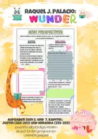 Vorschau - Arbeitsblätter - Lektüreunterricht: "Wunder" (Raquel J. Palacio) - AB zu den Kapiteln "Justin" und "Miranda" - Deckblatt