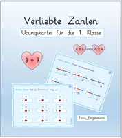 Vorschau - Stationenlernen - Übungskartei: Verliebte Zahlen Klasse 1 - Deckblatt