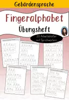 Vorschau - Arbeitsblätter - Fingeralphabet Übungsheft - 20 Arbeitsblätter mit Sprichwörtern - Deckblatt