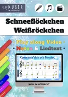 Vorschau - Videos - MUSIK ❄️ Schneeflöckchen, Weißröckchen 🎬 Video mit Noten und Text - Deckblatt