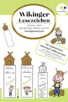 Vorschau - Mal- und Bastelvorlagen - 40 Wikinger Lesezeichen "Stärken finden" - mehrfach differenziert - Cliparts handgezeichnet - Deckblatt