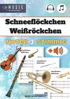 Vorschau - Bildkarten - MUSIK ❄️ Schneeflöckchen, Weißröckchen 🎵 Noten 3-stimmig mit Audio - Deckblatt