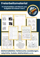 Vorschau - Arbeitsblätter - Freiarbeit Klasse 1–2 – 75 Arbeitsblätter mit Spielen, Rätseln & Lernaufgaben - Deckblatt