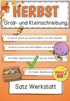 Vorschau - Aufgabenkarten - Satzwerkstatt Herbst / Groß- und Kleinschreibung - Deckblatt